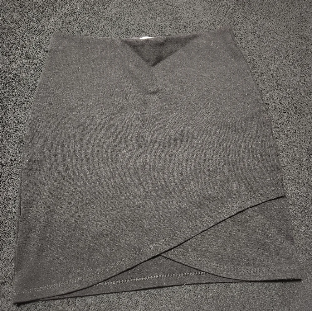 Anthropologie Sunday Best Criss Cross Mini Bodycon Skirt Black Small